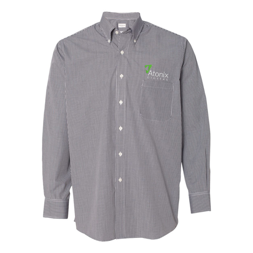 Mens Van Heusen Gingham Check Shirt:Periwinkle